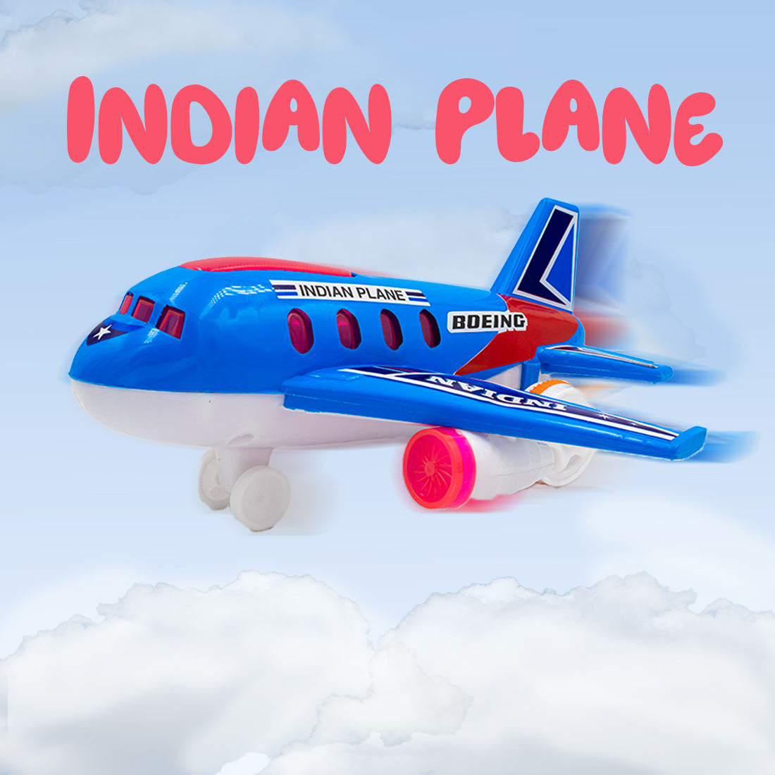 Toybharat Unisex Kids For Indian Plane |Multicolour |Friction Power Toys | Birthday Gift