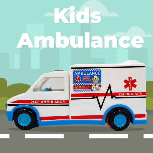 Toybharat Unisex Kids For Ambulance Kids |Multicolour | Friction Power Toy | Birthday Gift
