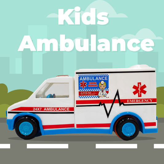 Toybharat Ambulance Kids |Multicolour | Friction Power Toy | Birthday Gift for Boy and Girl Baby