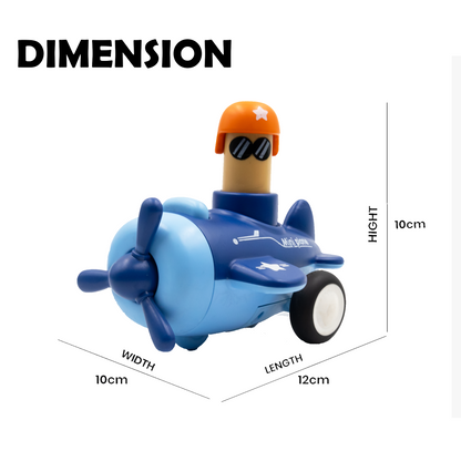 ToyBharat Pressing Go Plane is a colourful Push N Go Toy for kids. A safe, non-toxic, and realistic toy that's perfect as a birthday gift. Great for indoor and outdoor play for toddlers aged 1–6 years.