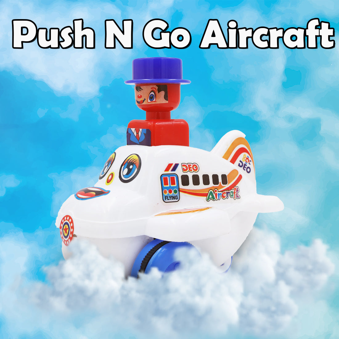 Toybharat Press N Go Aircraft |Multicolour | Travel Toys | Birthday Gift|Push n Go