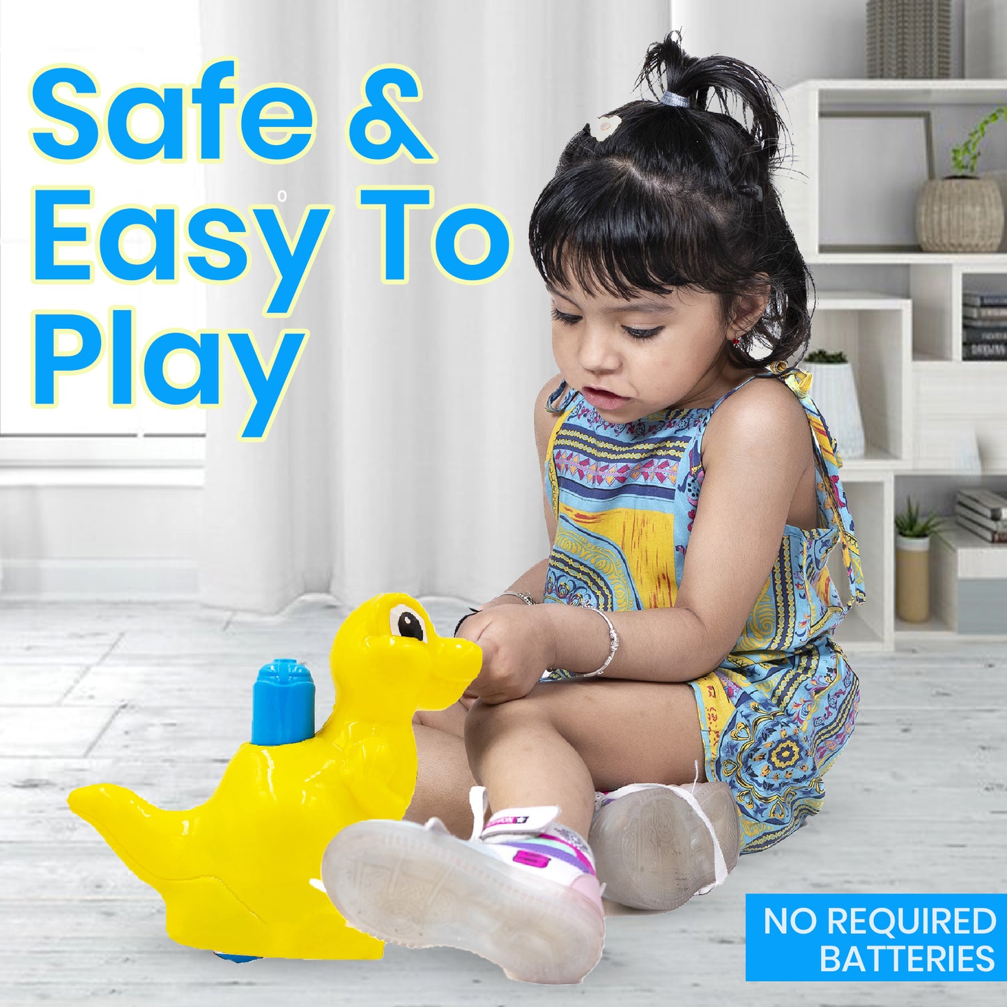 Toybharat Push N Go Dinosaur |Multicolour | Push N Go Toys | Birthday Gift for Boy and Girl Baby