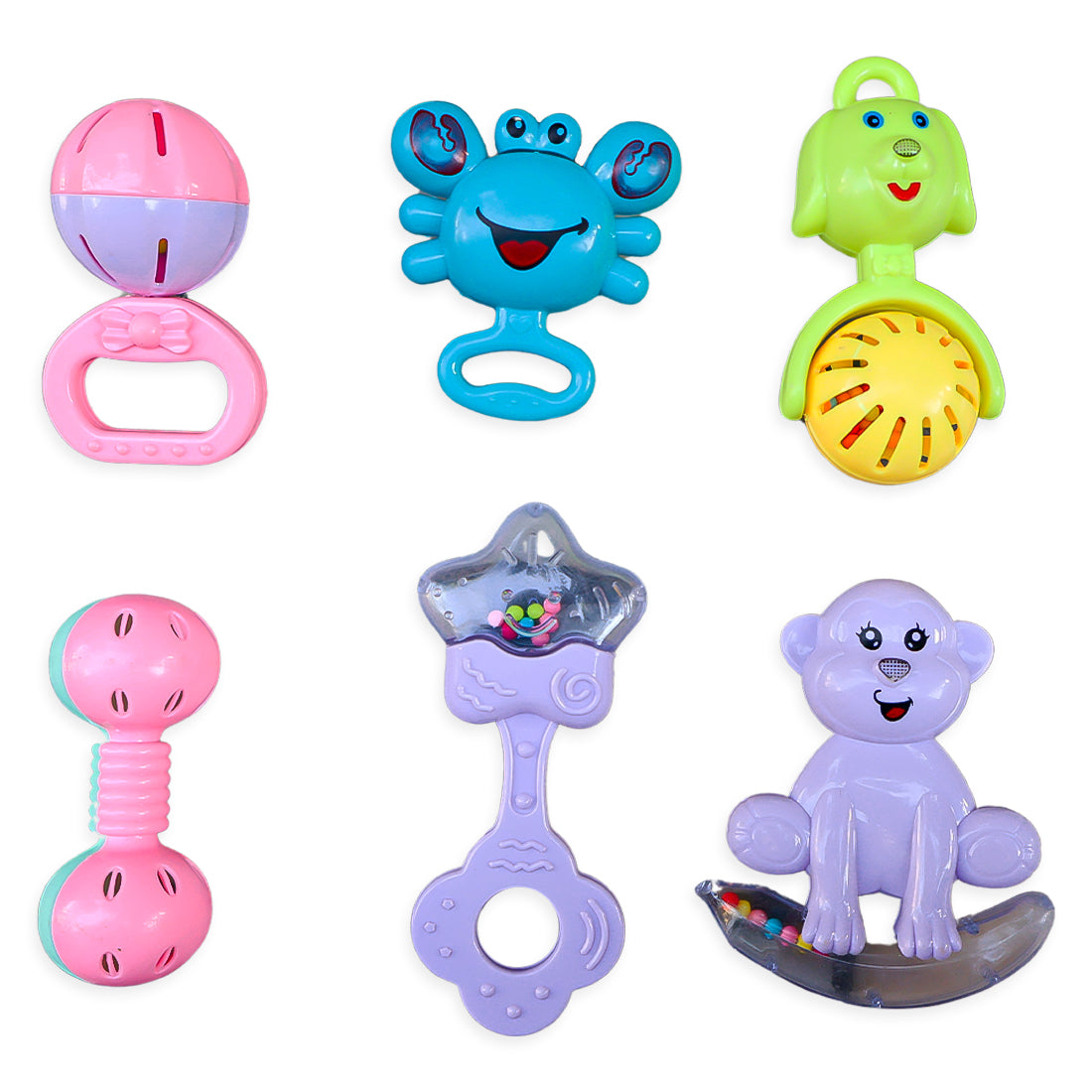 ToyBharat Rattle Toy 6 Pcs Set | Interactive Toy | Musical toy | Pack of 6 | Gift Toy