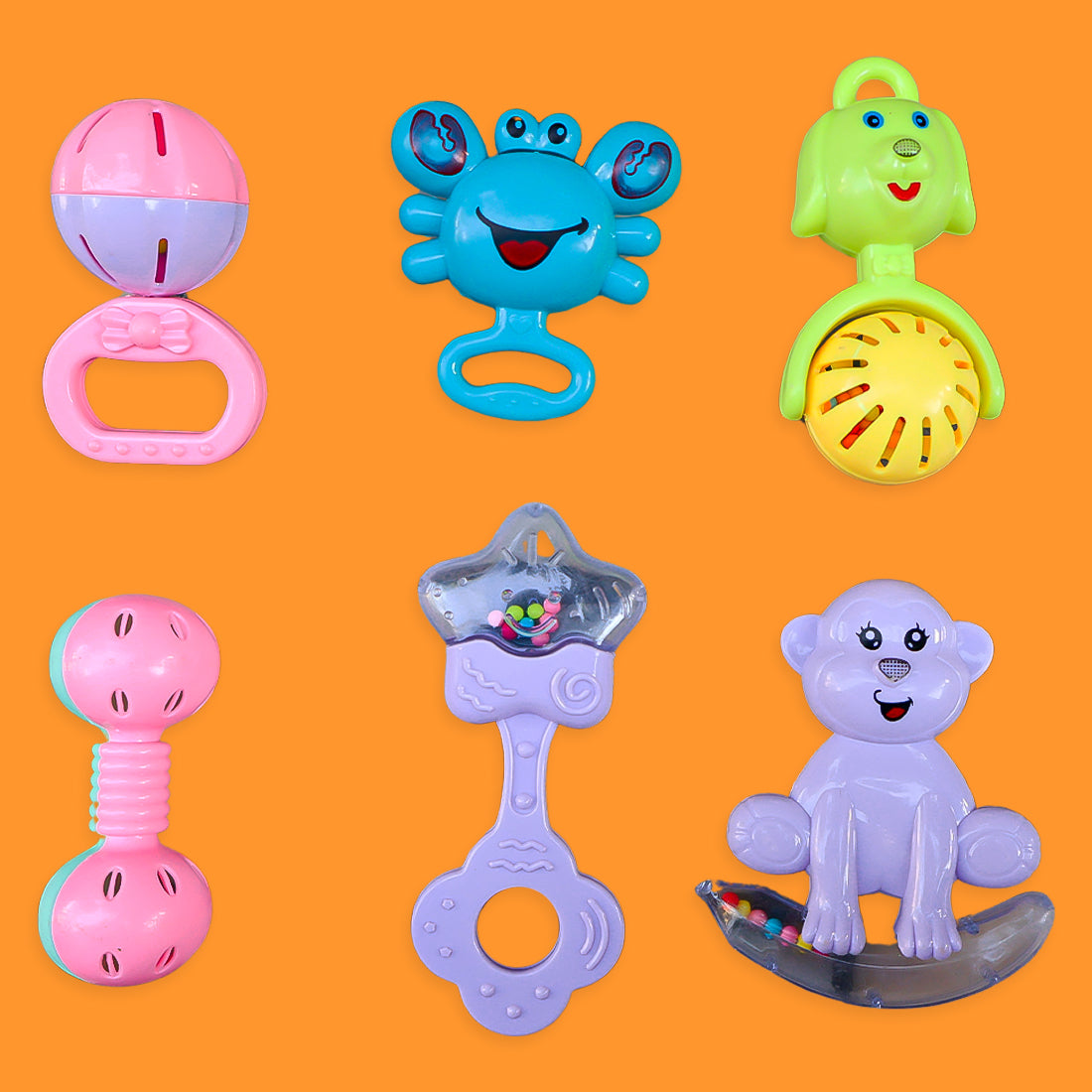 ToyBharat Rattle Toy 6 Pcs Set | Interactive Toy | Musical toy | Pack of 6 | Gift Toy