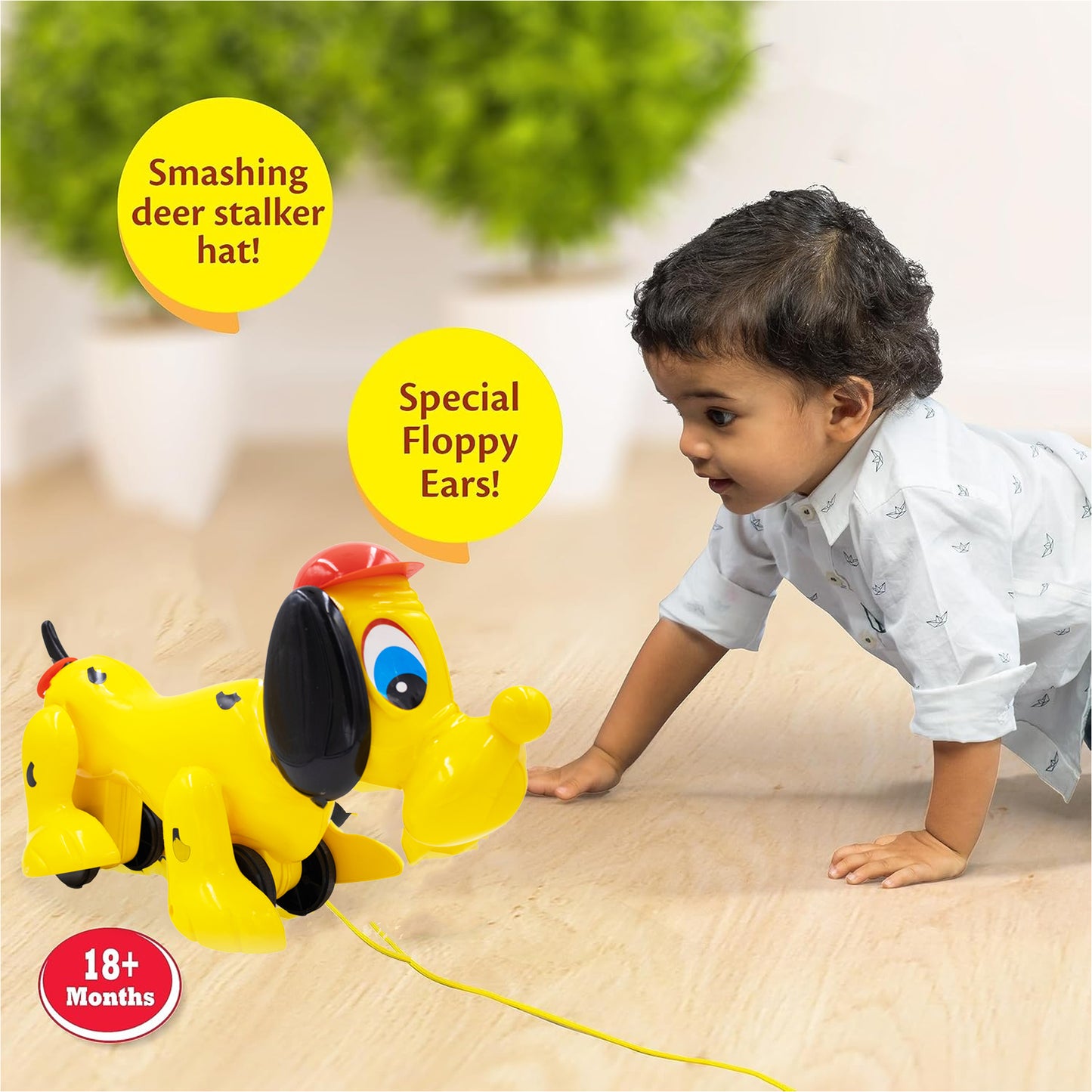 ToyBharat My Snoopy Dog Pull Along Toy is a multicolour travel toy for kids aged 1-6 years. With realistic dog design, it boosts motor skills, encourages walking, and ensures safe indoor and outdoor play.