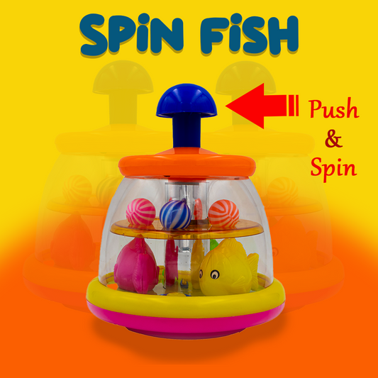 Toybharat Unisex Kids For Push N Spin Fish | Multicolor |Interactive Toys | Birthday Gift