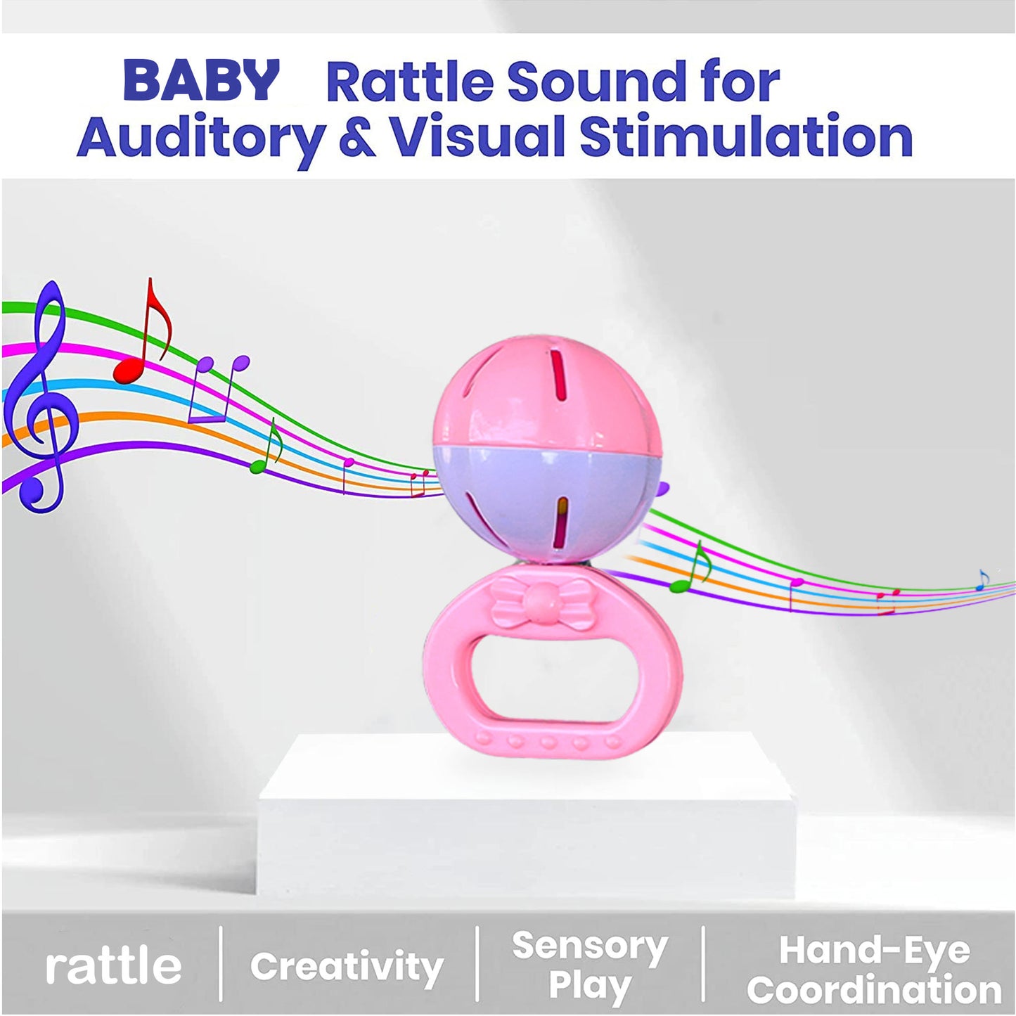 ToyBharat Baby Rattle Set – 6 Colorful Toys (Monkey, Ring, Dog, Crab, Hammer, Star) | Safe, Sound-Making & Easy to Carry | Made in India | For Toddlers (1-6 Years) | Multicolour