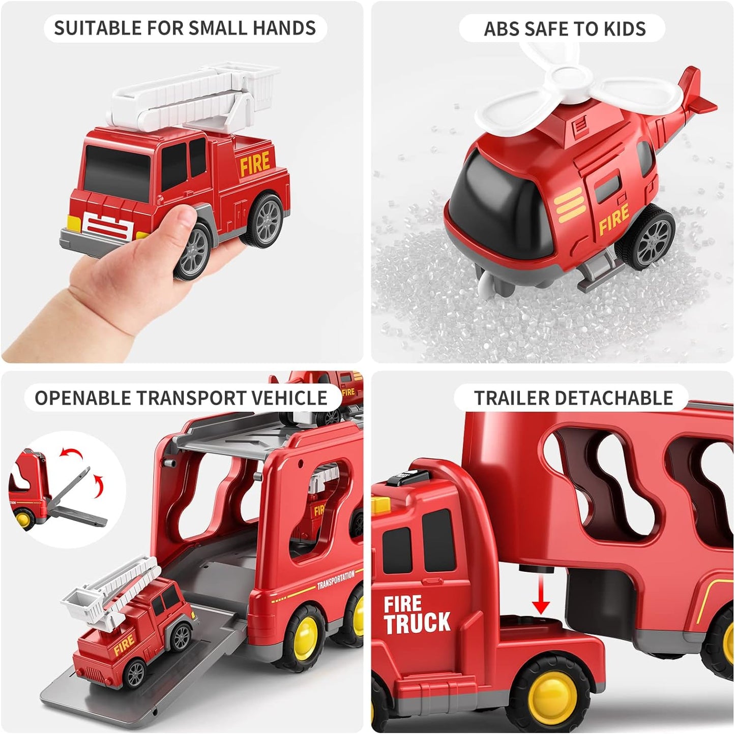 Toybharat Fire Carrier Truck | Multicolour | Interactive Toys |Battery Operated Light And Sound Effect Truck for Kids Gift