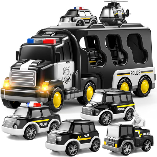 Toybharat Police Carrier Truck | Multicolour | Interactive Toys |Battery Operated Light And Sound Effect Truck for Kids Gift