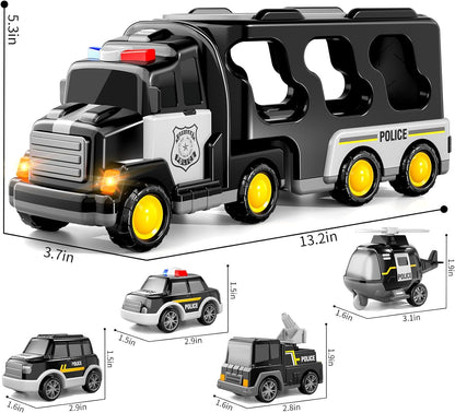 Toybharat Police Carrier Truck | Multicolour | Interactive Toys |Battery Operated Light And Sound Effect Truck for Kids Gift