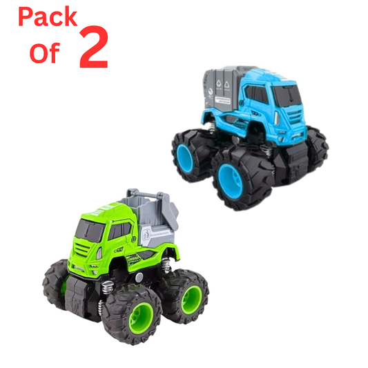 Toybharat ABS  Musical Monster Truck Toy with Light & Sound Effects - Truck for Kids | Battery Electronic Toys |  Best Birthday Gifts For Kids | Pack Of 2 ||