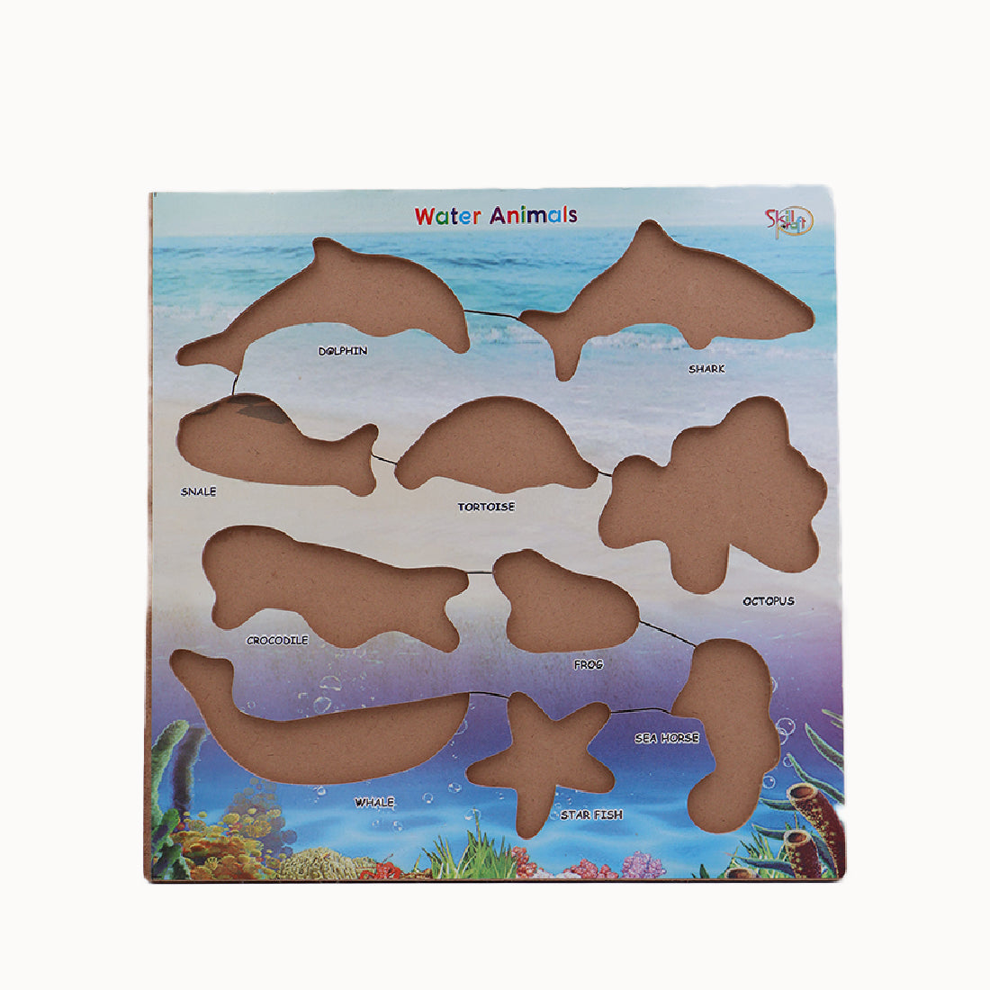 Toybharat Wooden Puzzle Under Water Animal Big | Multicolour | Wooden Toys | Birthday Gift for Kids| Educational