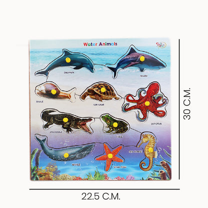 Toybharat Wooden Puzzle Under Water Animal Big | Multicolour | Wooden Toys | Birthday Gift for Kids| Educational