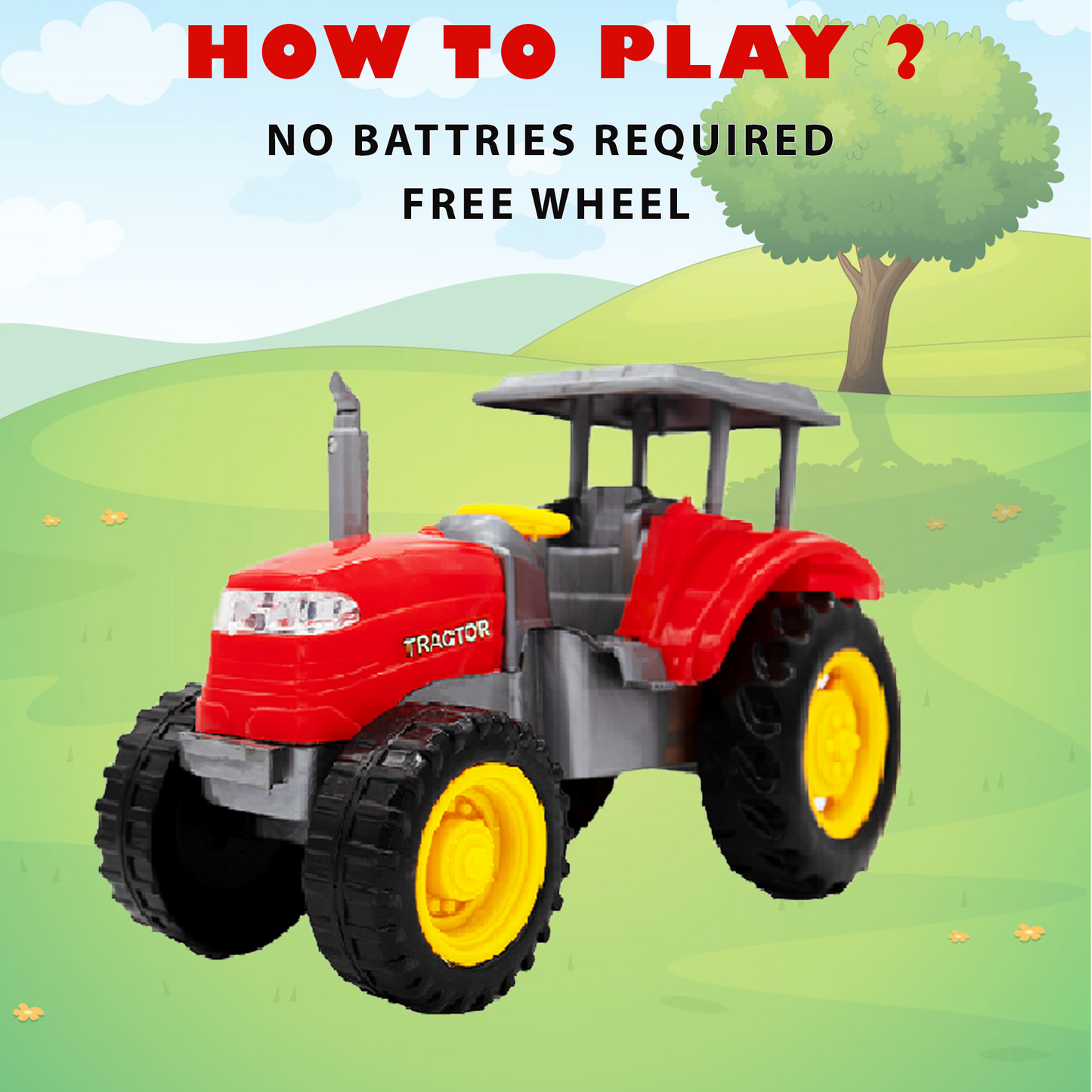 Toybharat Free Wheel Model Tractor |Multicolour |Free Wheel Toys| Toy Gift