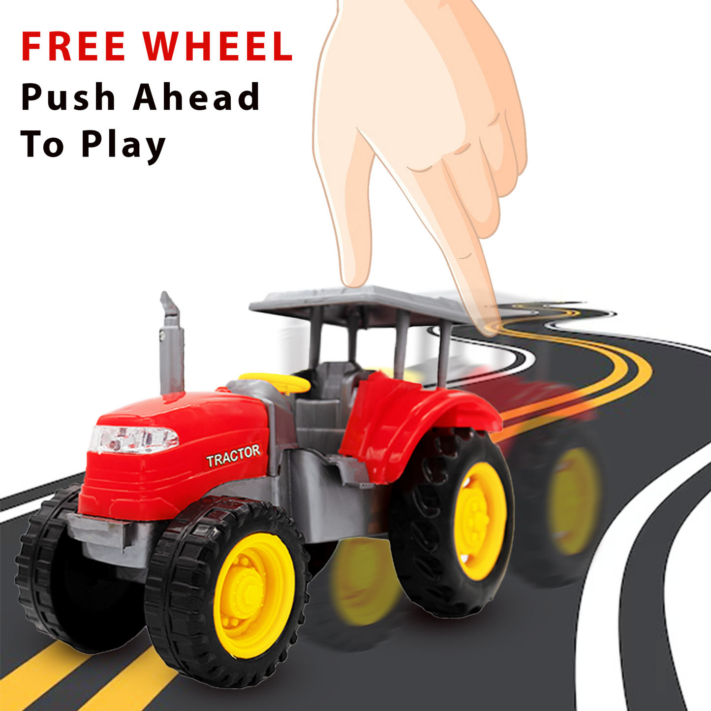 Toybharat Free Wheel Model Tractor |Multicolour |Free Wheel Toys| Toy Gift