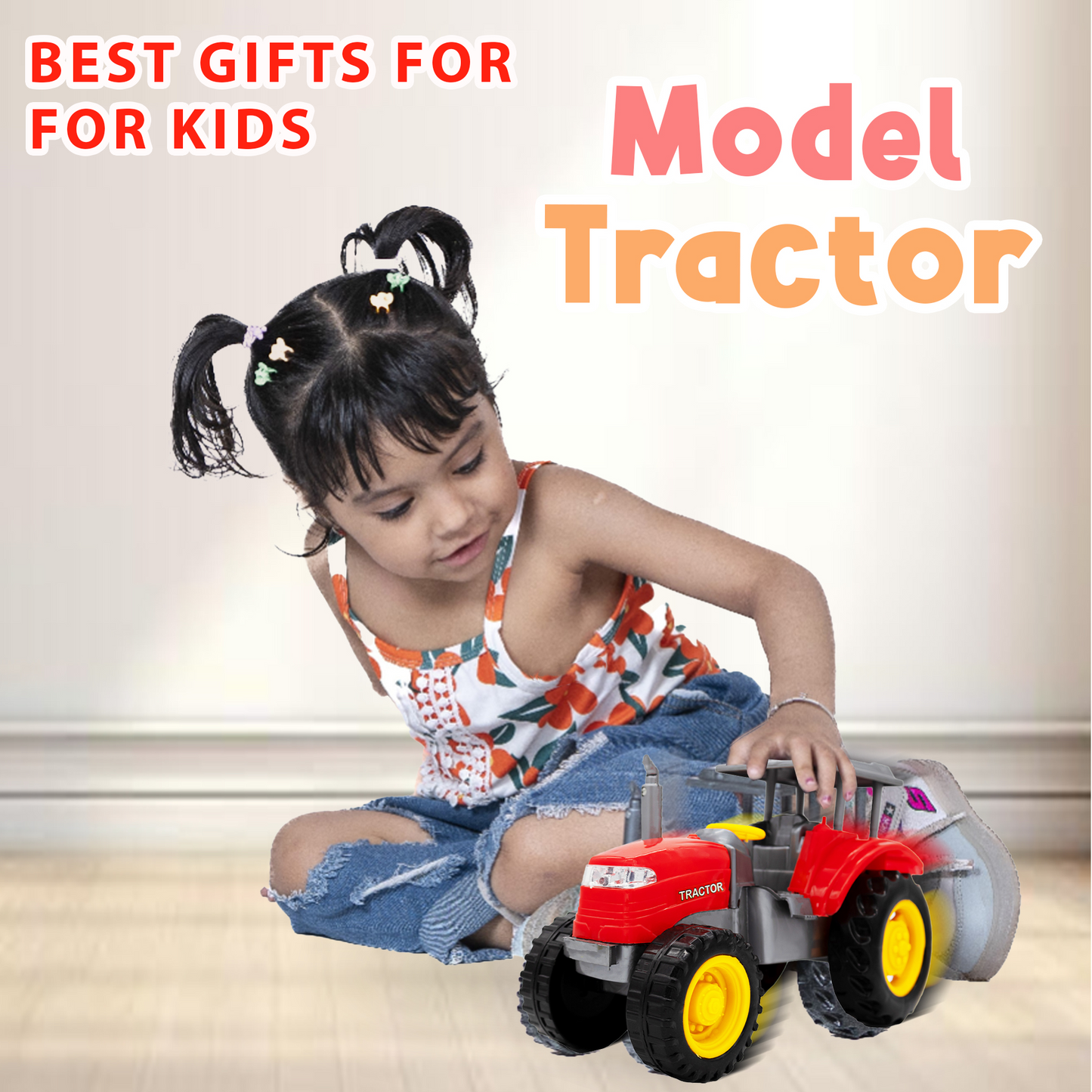 Toybharat Free Wheel Model Tractor |Multicolour |Free Wheel Toys| Toy Gift