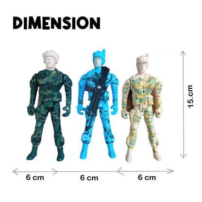 ToyBharat Soldier Set Army Toys Figure for Children| 3PCs Soldiers Set for Kids |Toy for Boys and Girls Military Action Figures Battlefield Playset Education Toys for 3+ Year Old