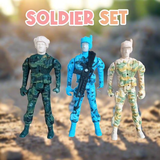 ToyBharat Soldier Set Army Toys Figure for Children| 3PCs Soldiers Set for Kids |Toy for Boys and Girls Military Action Figures Battlefield Playset Education Toys for 3+ Year Old
