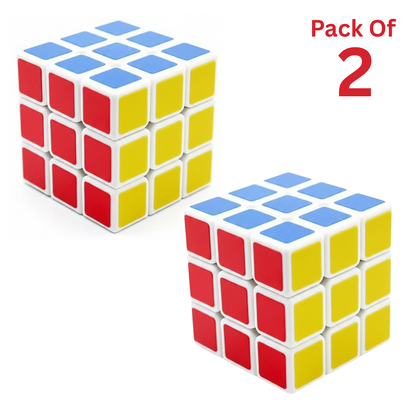 Toybharat Rubik's Cube Game Puzzle Toy (Multicolour) for Kids, Brainstorming Cube for Kids Above 6 Years, (Colour May Differ). Pack Of 2 .