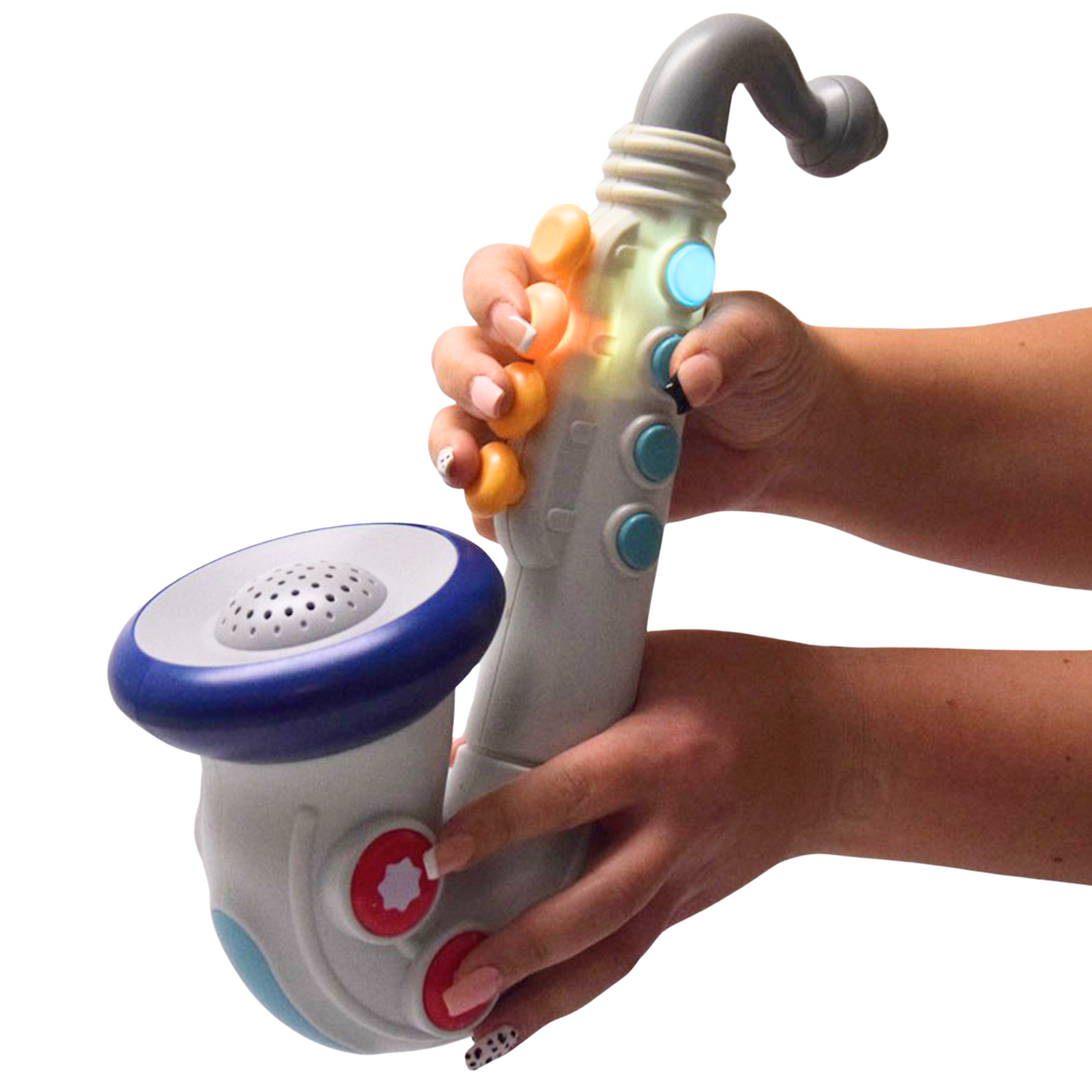 ToyBharat Musical battery saxophone toy for kids with fun sound, colorful design, and easy play features. An engaging and educational musical instrument toy for boys and girls aged 3+, perfect for gifting.