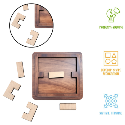 Toybharat Wooden Plus Puzzle (Multicolour) Geometry Game (Wooden) For Unisex Kids