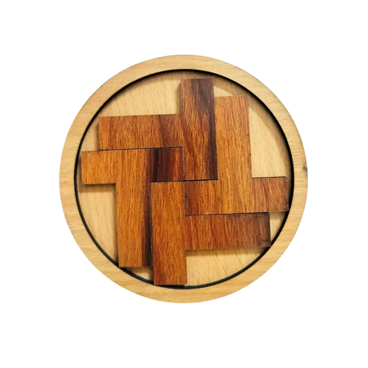 Toybharat Wooden T- Shape Puzzle Game Board Game Puzzle Toy (Multicolour) for Adults Family Contemporary Manufacture And Unisex Kids (Colour May Differ)