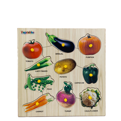 Toybharat Wooden Puzzle Vegetables Big | Multicolour | Wooden Toys | Birthday Gift for kids | Educational