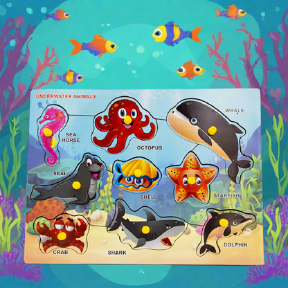 Wooden Puzzle Under Water animal For Kids