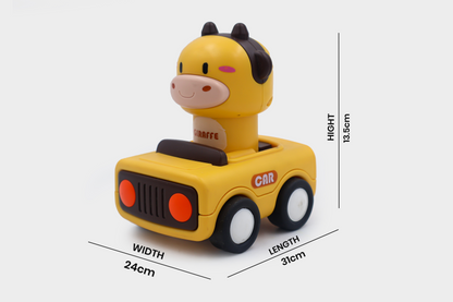 Toybharat Unisex Kids For Pressing go Animal Car | Multicolor | Push N Go Toys | Kids Gift