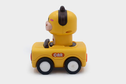 Toybharat Unisex Kids For Pressing go Animal Car | Multicolor | Push N Go Toys | Kids Gift