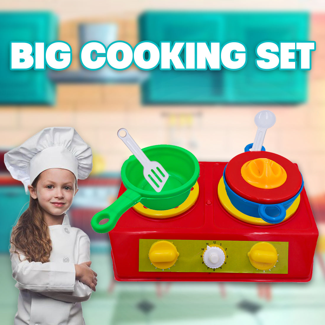 Toybharat Unisex Kids For Big Cooking set | Multicolor | Travel Toys |Doll & Play Set