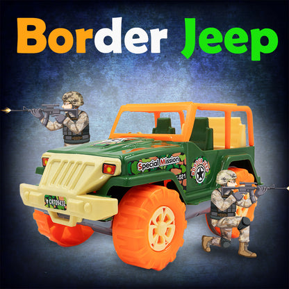 Toybharat Unisex Kids For Border Jeep |Multicolour |Friction Power Toys| Birthday Gift