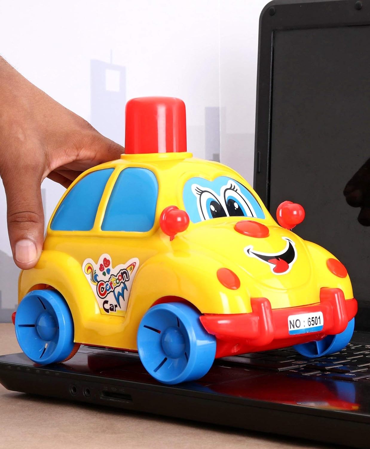 Toybharat Unisex Kids For Push N Go Cartoon Car |Multicolour | Travel Toys | Birthday Gift