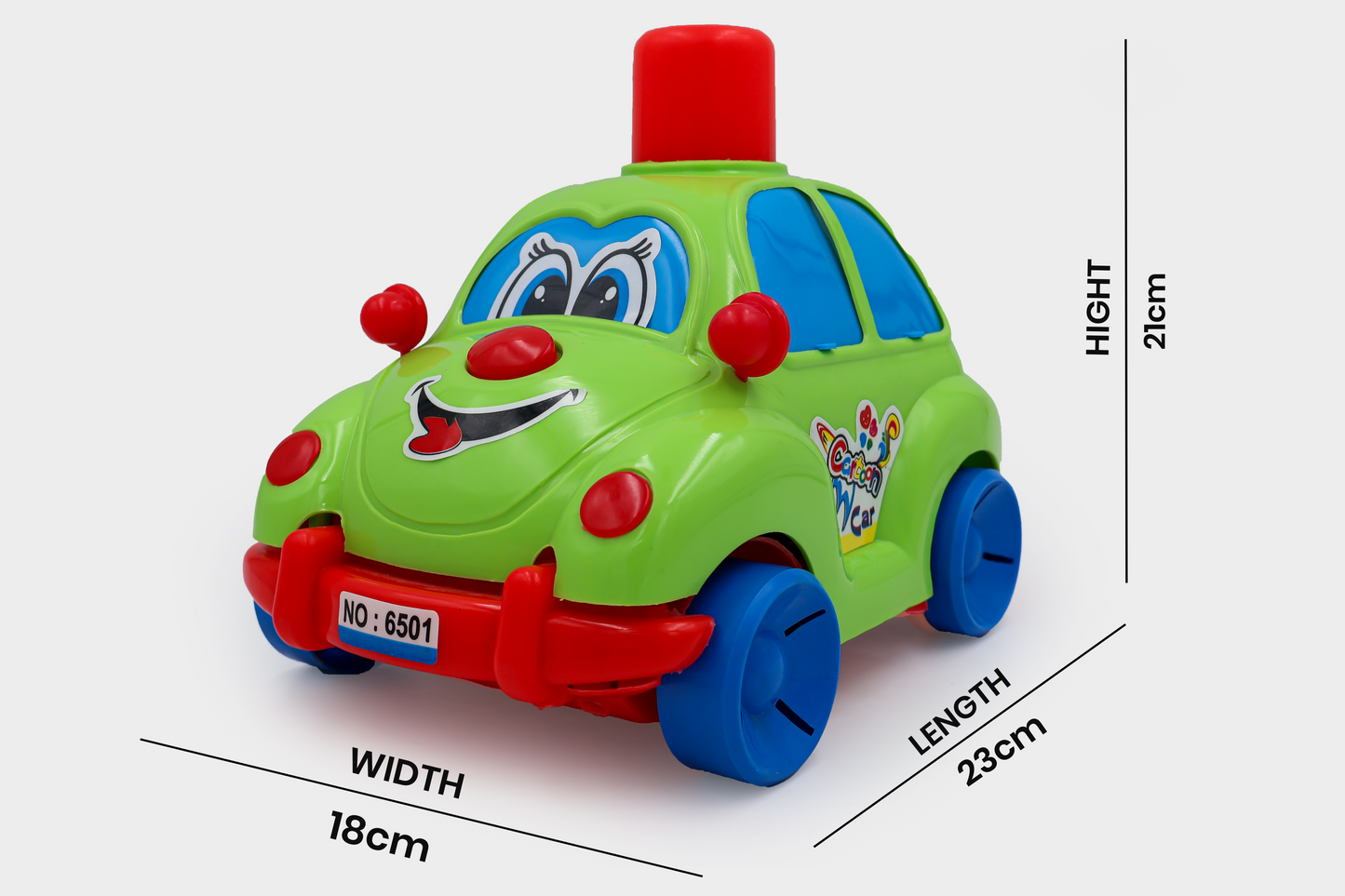 Toybharat Unisex Kids For Push N Go Cartoon Car |Multicolour | Travel Toys | Birthday Gift