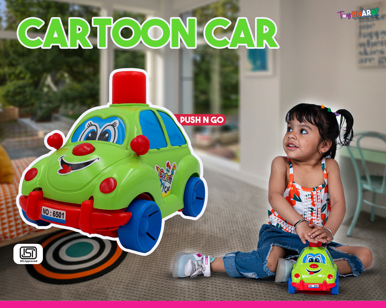  Unisex Kids For Push N Go Cartoon Car