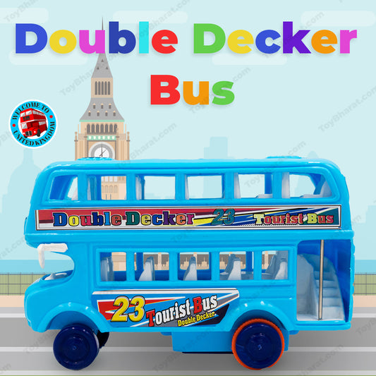 Toybharat Unisex Kids For Double Decker Bus |Multicolour |Friction Power Toys| Kids Gift