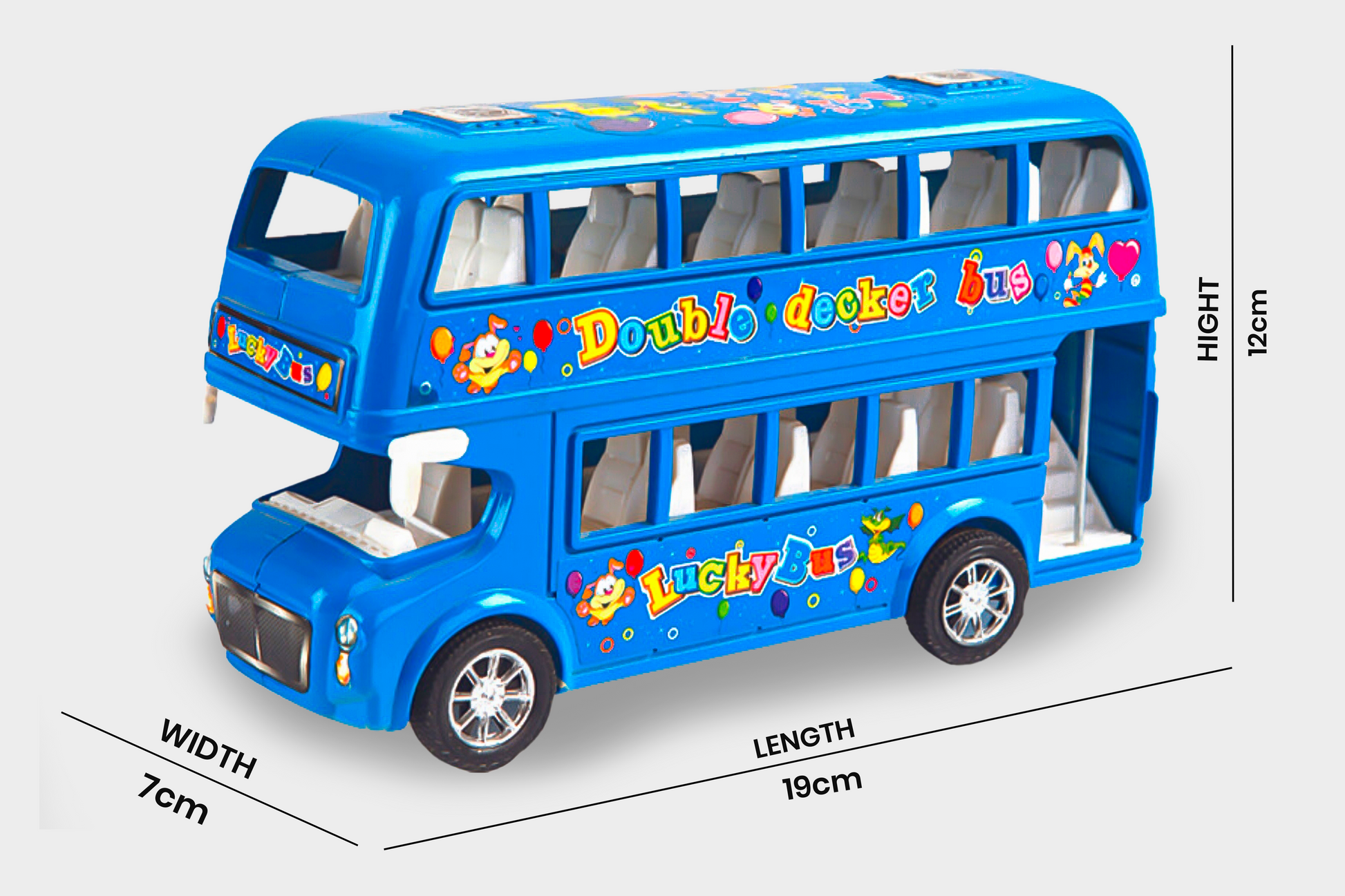 Toybharat Double Decker Bus Multicolour Friction Power Toys Kids Gi Toy Bharat