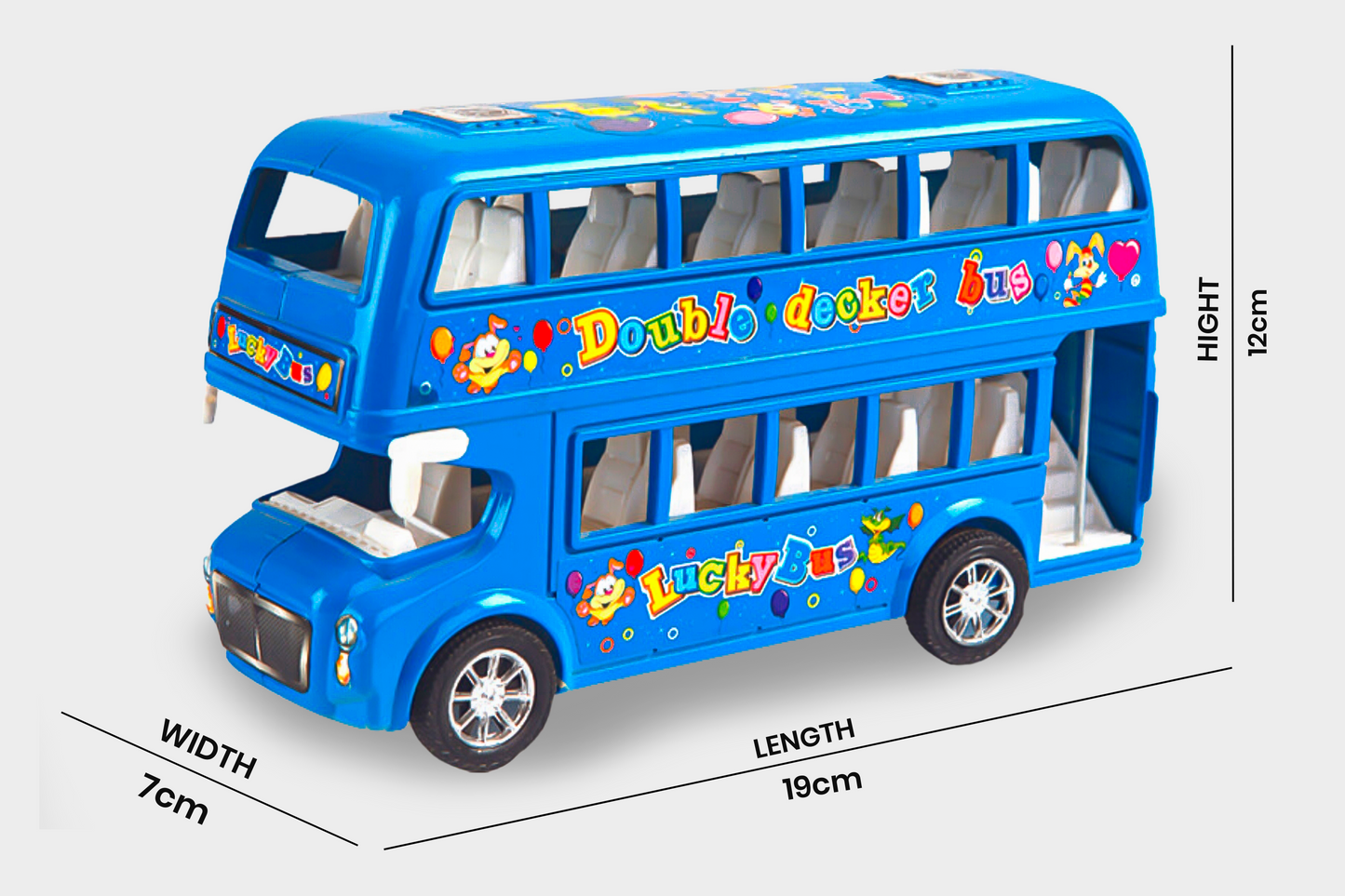 Toybharat Unisex Kids For Double Decker Bus |Multicolour |Friction Power Toys| Kids Gift