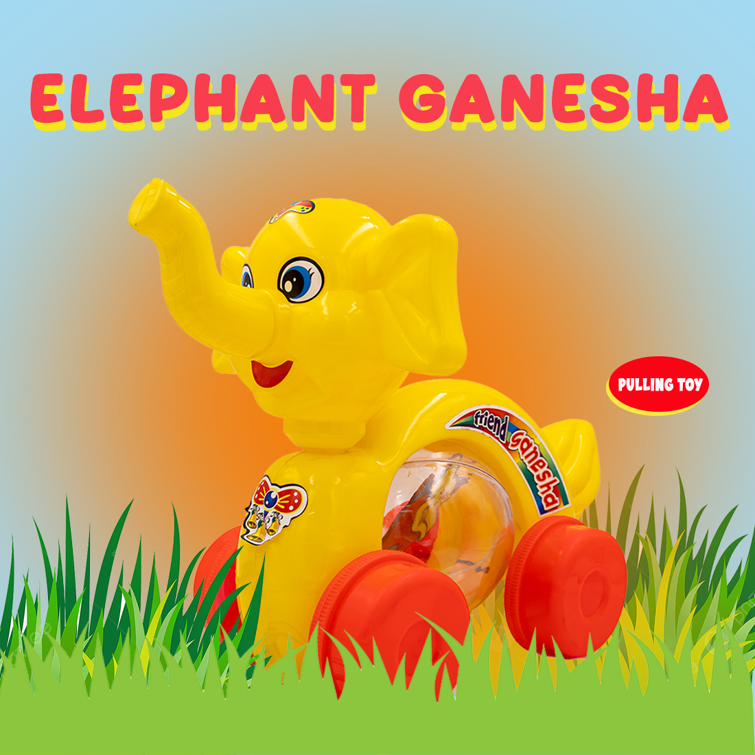 Toybharat Unisex Kids For My Friend Ganesha |Multicolour | Travel Toys | Pull Along Toy