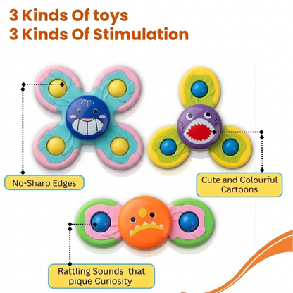 ToyBharat 2 in 1 Spinner is a multicolour interactive toy set that promotes motor skills and sensory play. Safe, non-toxic, and perfect for indoor and outdoor fun. A great birthday gift for baby boys and girls.