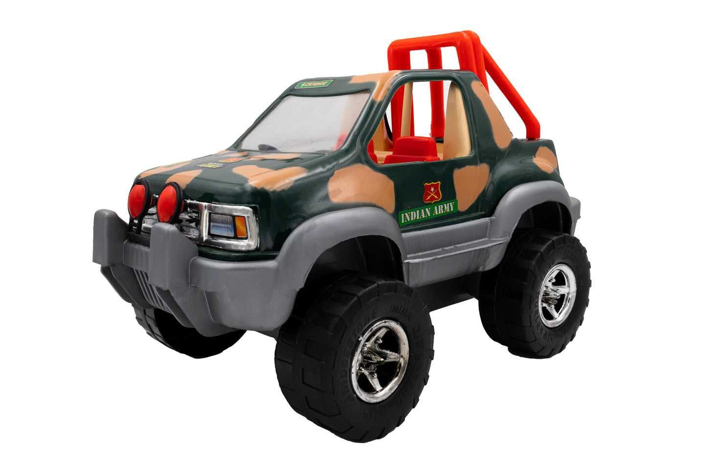 Toybharat Unisex Kids For Free Wheel Indian Army Jeep |Multicolour |Friction Power Toys