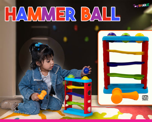 Toybharat Unisex Kids For Hammer ball |Multicolour | Travel Toys | Birthday Gift