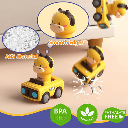 Toybharat Pressing go Animal Car 1 Pcs.  | Multicolour | Push N Go Toys | Kids Gift