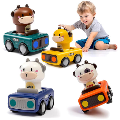 Toybharat Pressing go Animal Car 1 Pcs.  | Multicolour | Push N Go Toys | Kids Gift