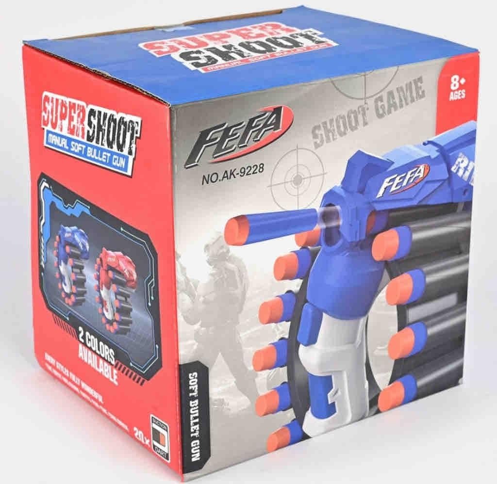 ToyBharat Feta Gun Toys for Kids 5 Years | (Multi Colour)Fun Target Shooting Feta Gun with 20 Soft Foam Dart Bullets | Feta Toy Gun for Boys, Girls, Teen, Adults | Birthday Gift - Made in India
