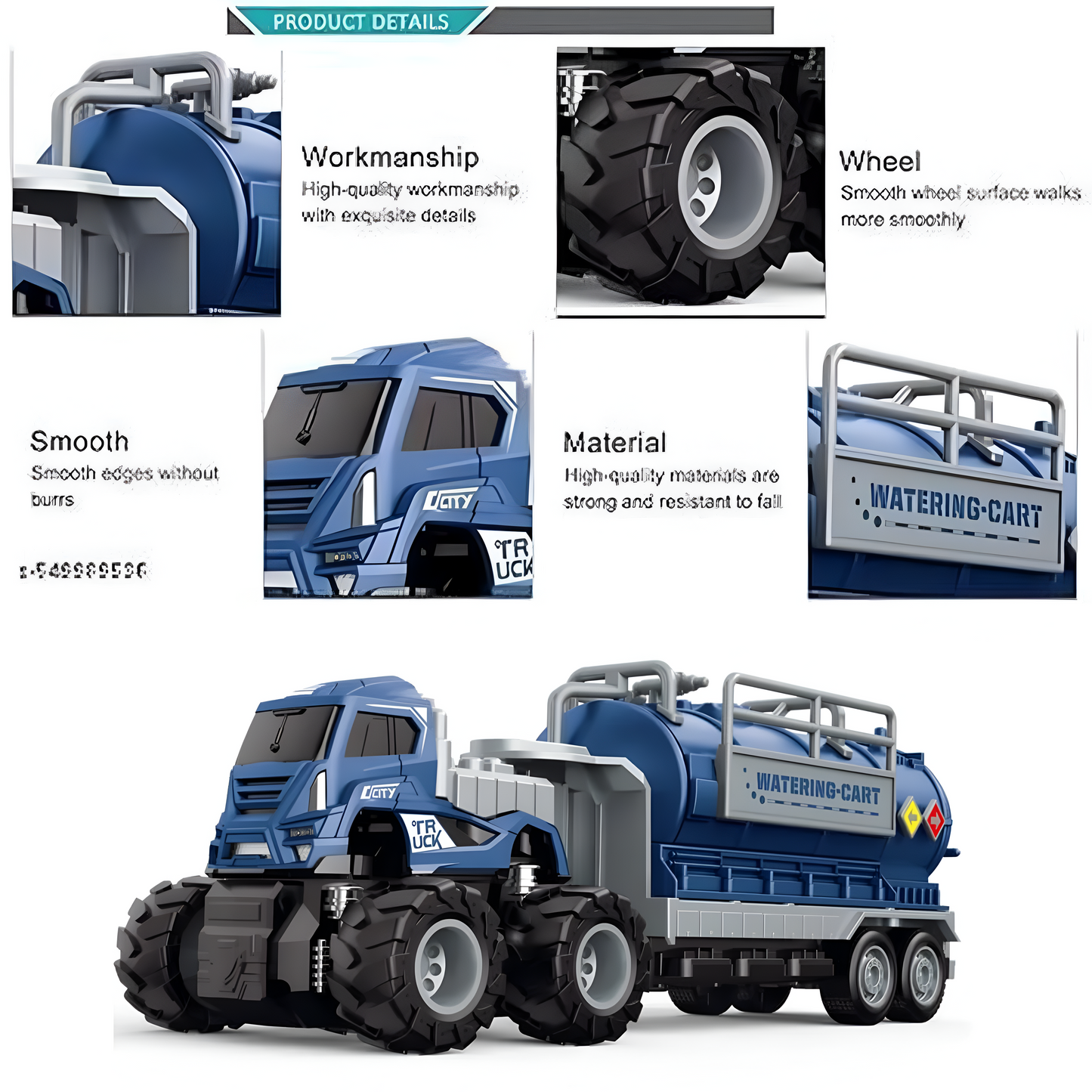 ToyBharat ABS Monster carrier truck Tanker Toy set with friction-powered cars, flashing lights, and music. A fun and educational emergency vehicle toy for boys and girls age 3+, ideal for birthdays and learning play.