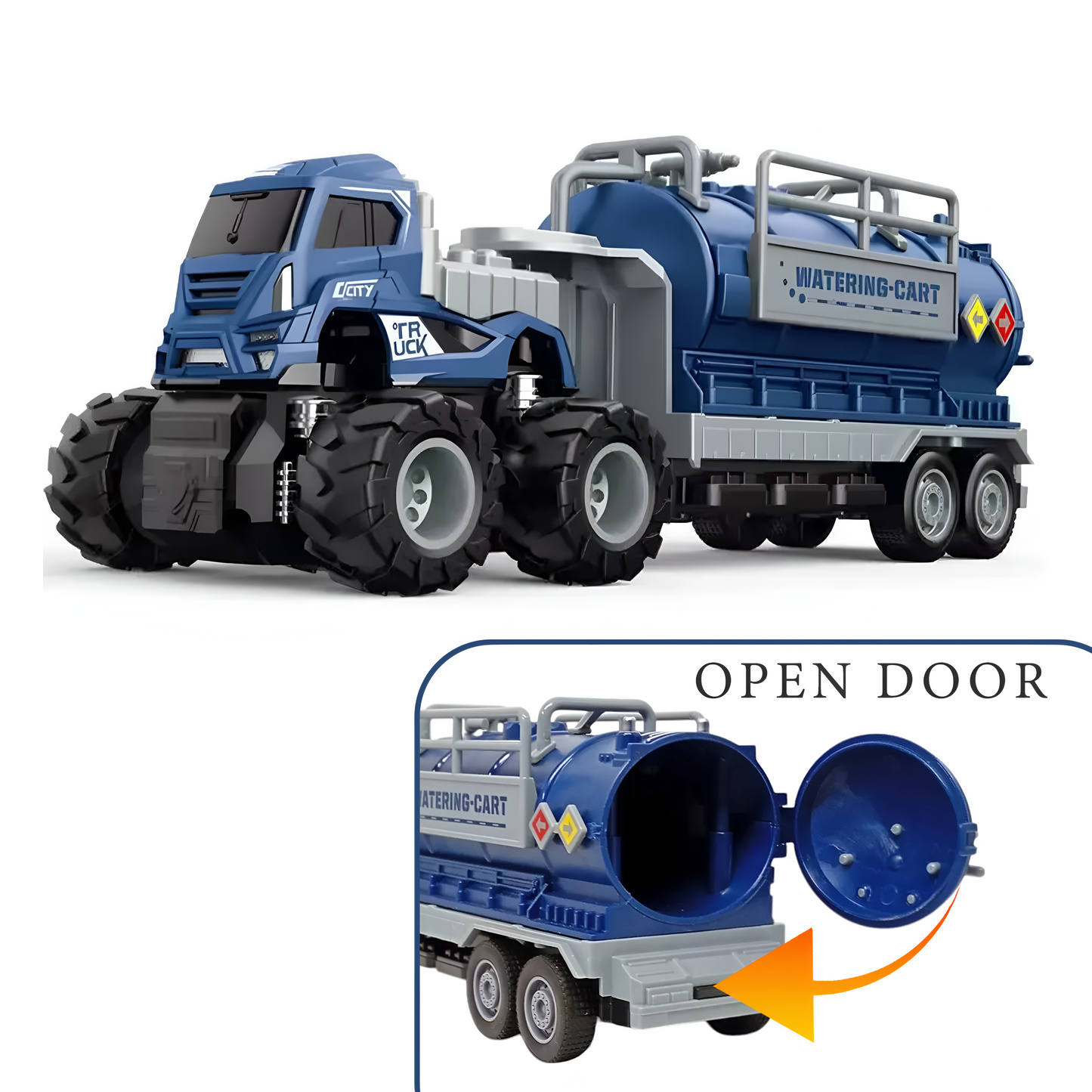 ToyBharat ABS Monster carrier truck Tanker Toy set with friction-powered cars, flashing lights, and music. A fun and educational emergency vehicle toy for boys and girls age 3+, ideal for birthdays and learning play.