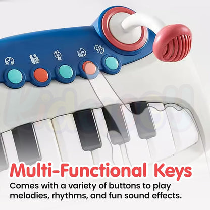 ToyBharat Battery-Operated Musical Piano Keyboard Toy with Microphone, Melodies & Sound Effects – Perfect Early Learning Toy for Toddlers 2+ Years, Supports Music Skills & Fun Play