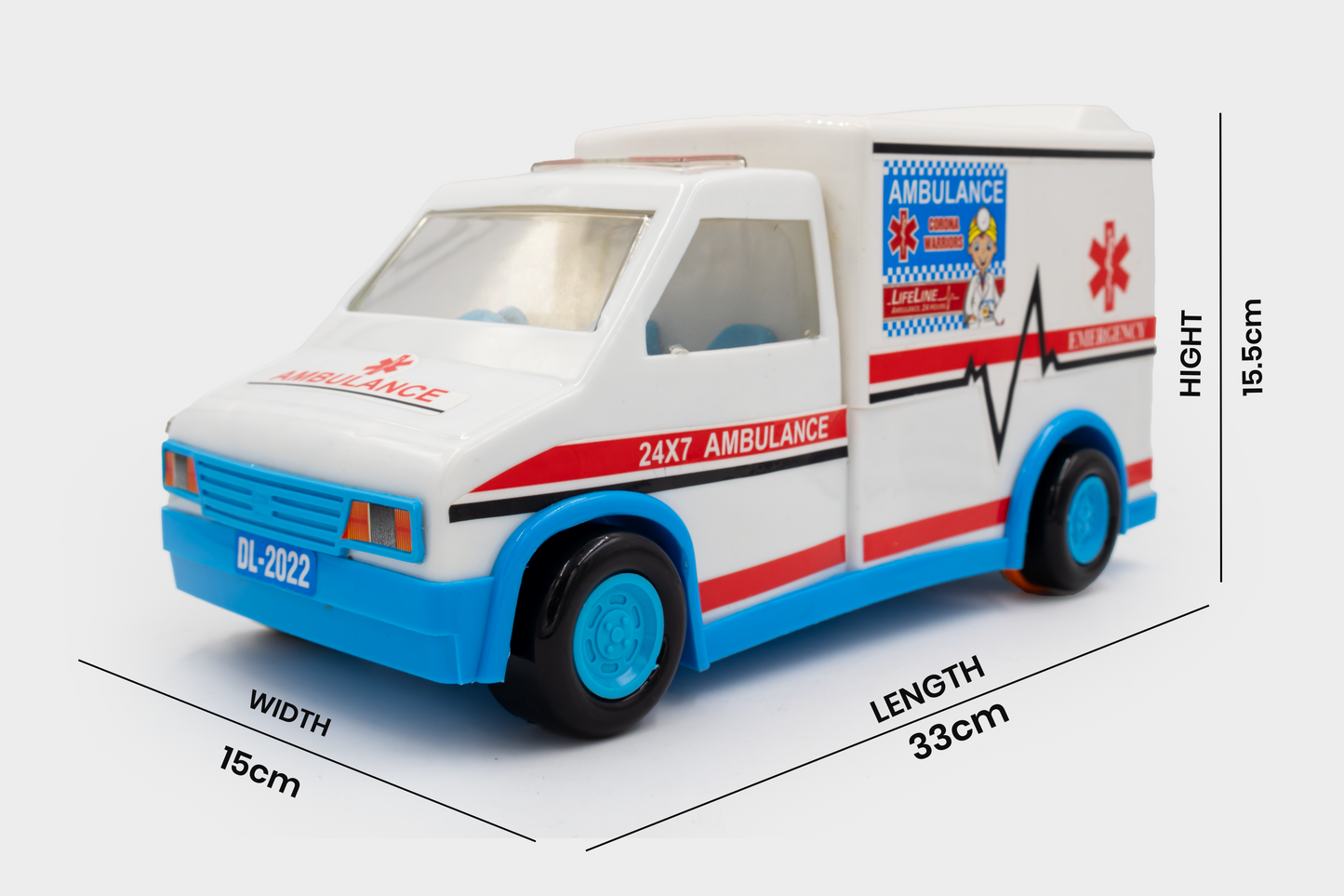 Toybharat Unisex Kids For Ambulance Kids |Multicolour | Friction Power Toy | Birthday Gift