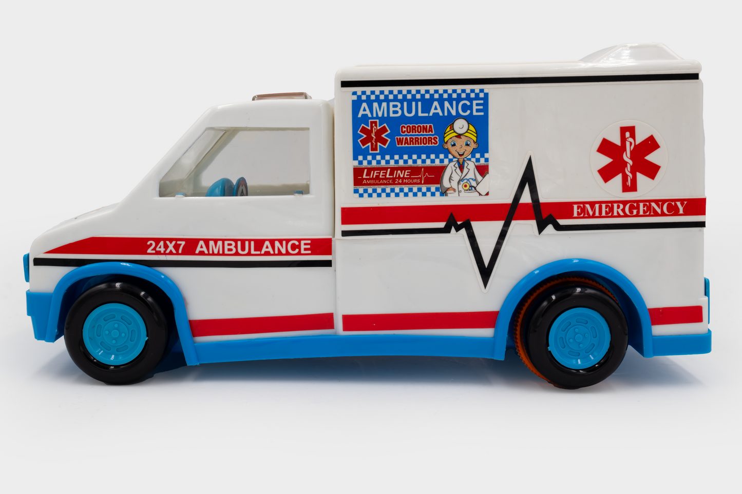 Toybharat Unisex Kids For Ambulance Kids |Multicolour | Friction Power Toy | Birthday Gift